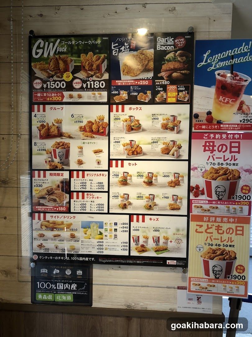 KFC Menu Board