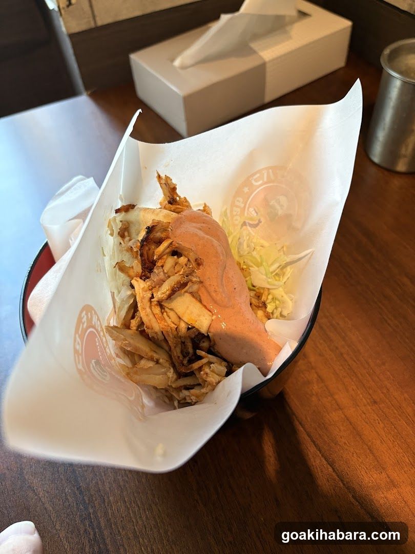 Food in a paper-lined container