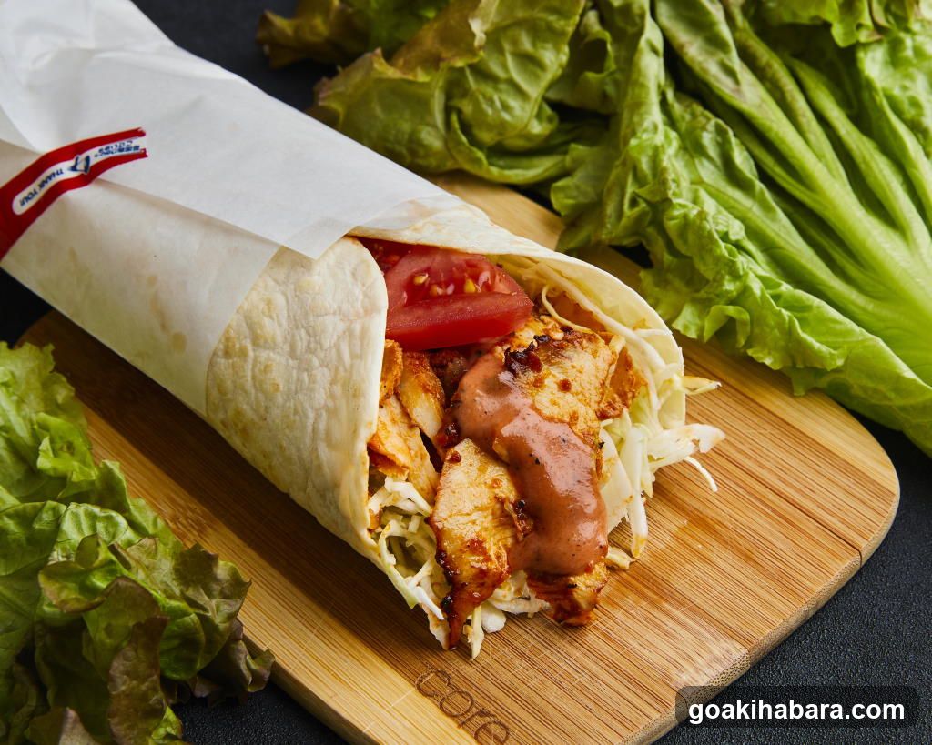 Chicken Wrap with Sauce and Lettuce