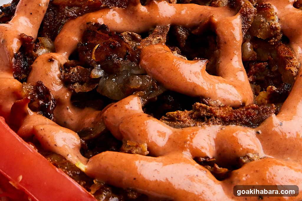 Sauced Meat Dish Close-Up