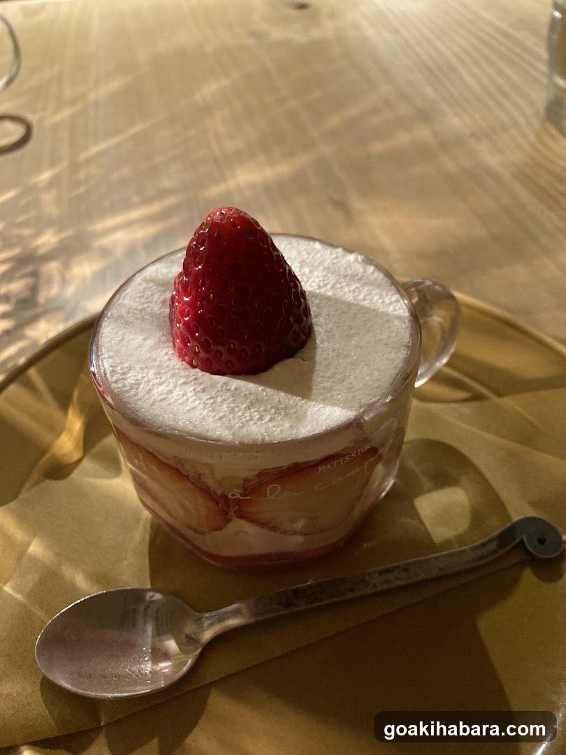 Strawberry Dessert in Glass Cup