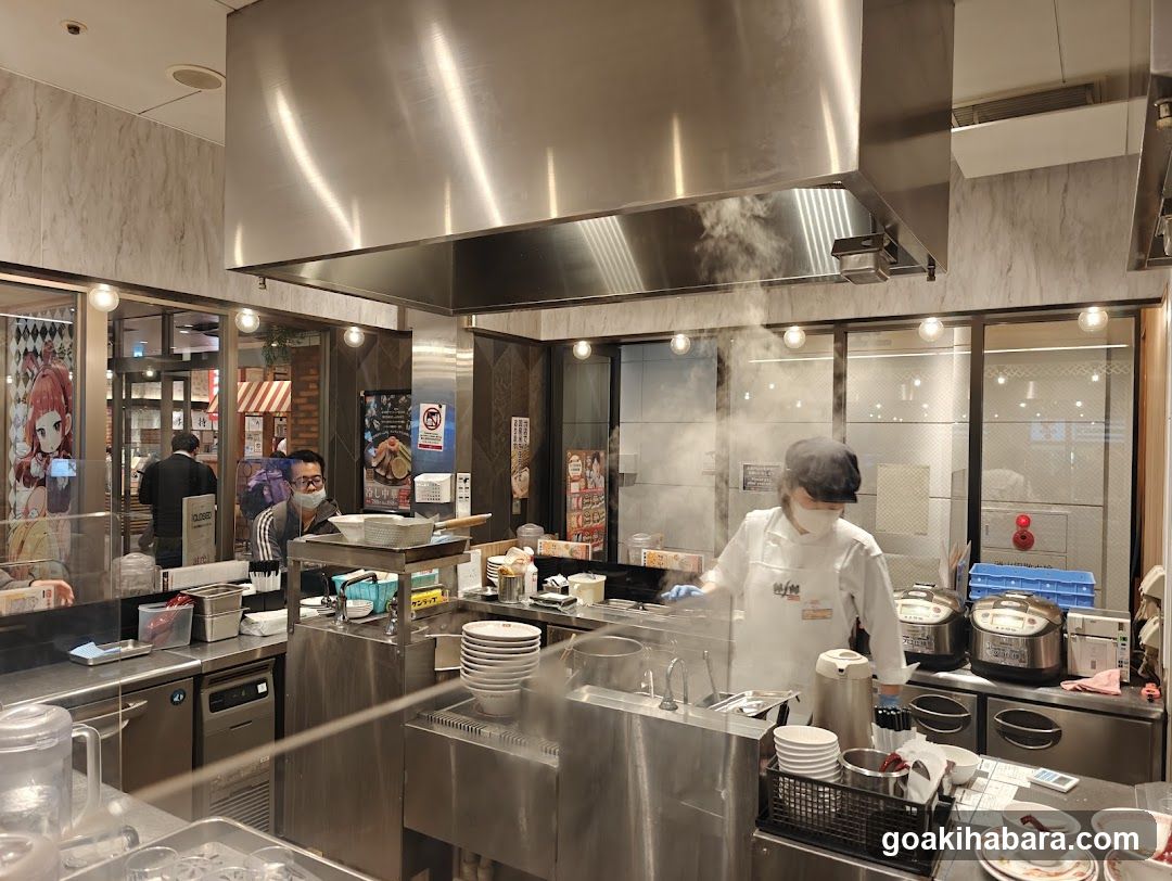 Kitchen Interior with Staff Cooking