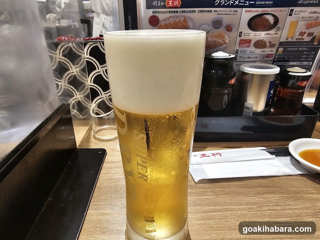 Beer in a glass at a restaurant