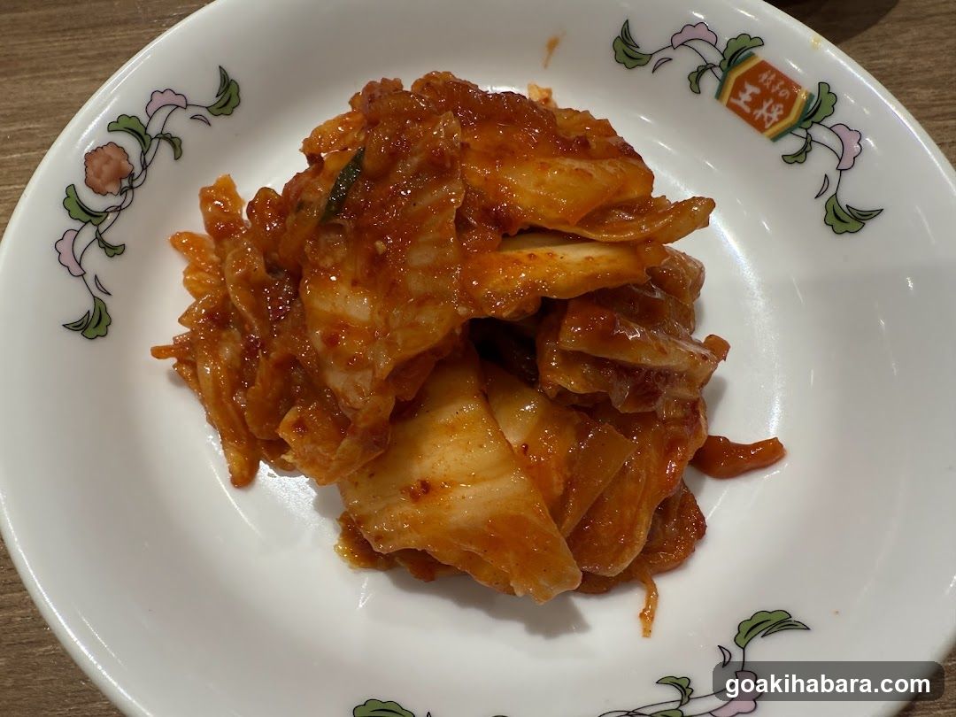 Korean Kimchi on a Decorated Plate