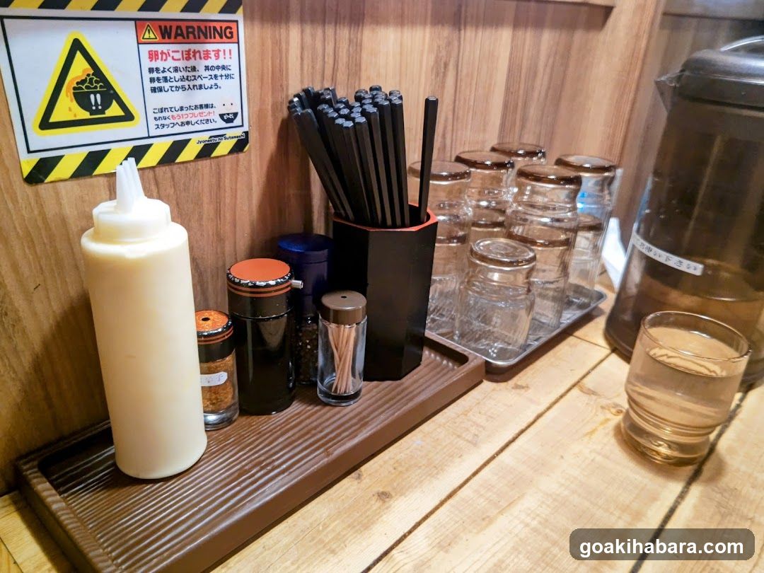 Restaurant Condiments and Utensils Station