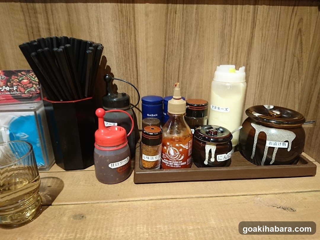 Condiment Station at a Restaurant