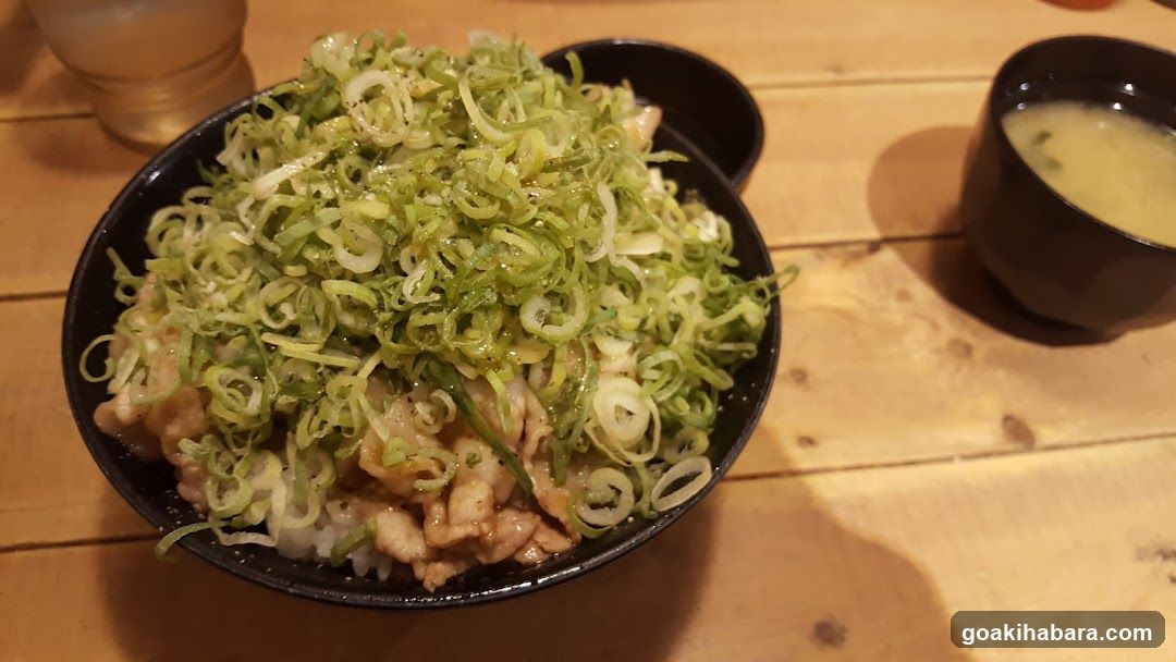 Leek Topped Rice Bowl with Miso Soup
