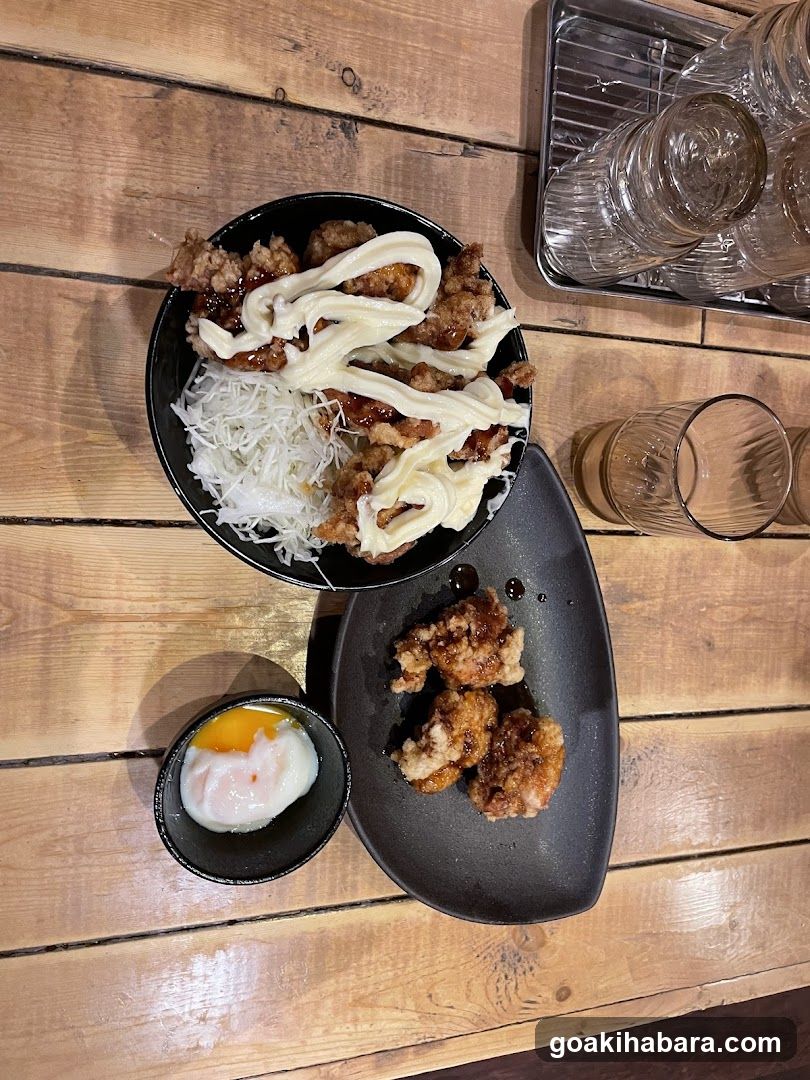 Korean Fried Chicken Bowl with Side Dishes