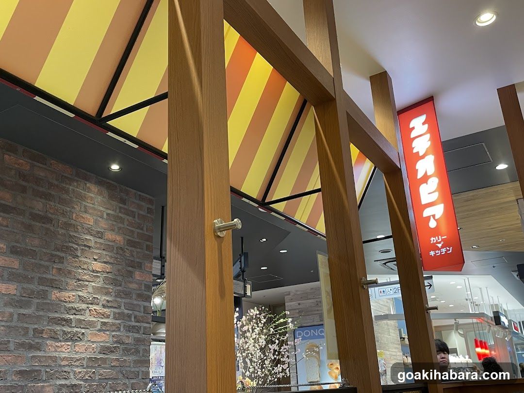 Interior View of a Restaurant with Brick Wall and Wooden Beams