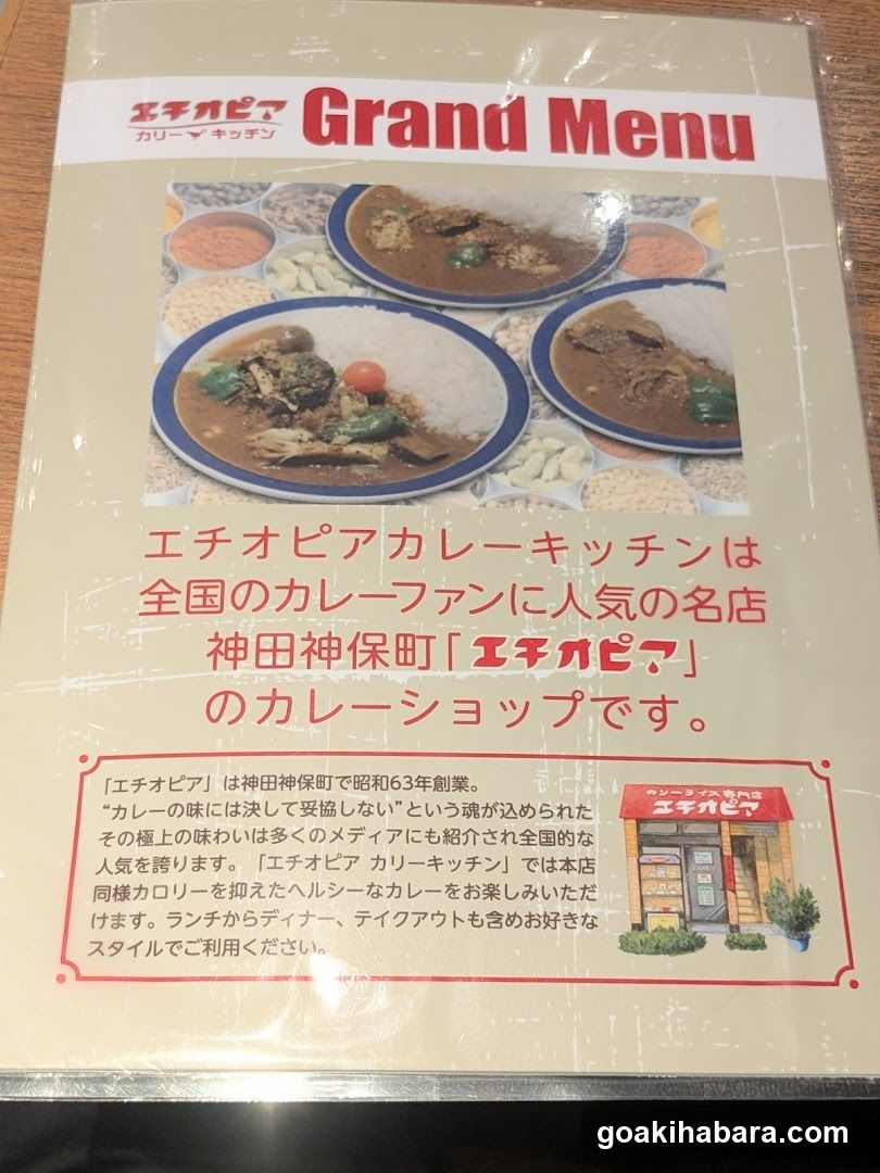 Ethiopian Curry Kitchen Grand Menu
