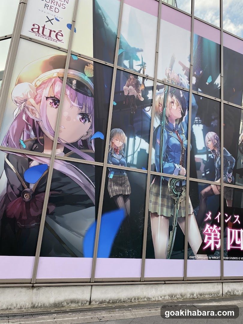 Anime Character Billboard on Building Facade