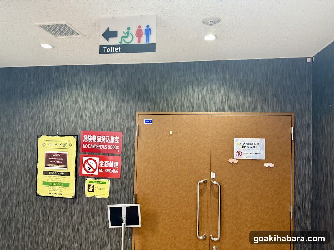 Toilet Entrance with Signage and Notices