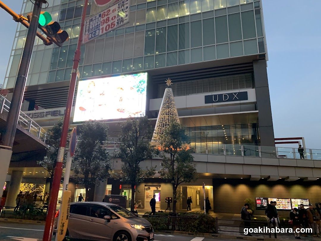 UDX Building Exterior with Christmas Tree