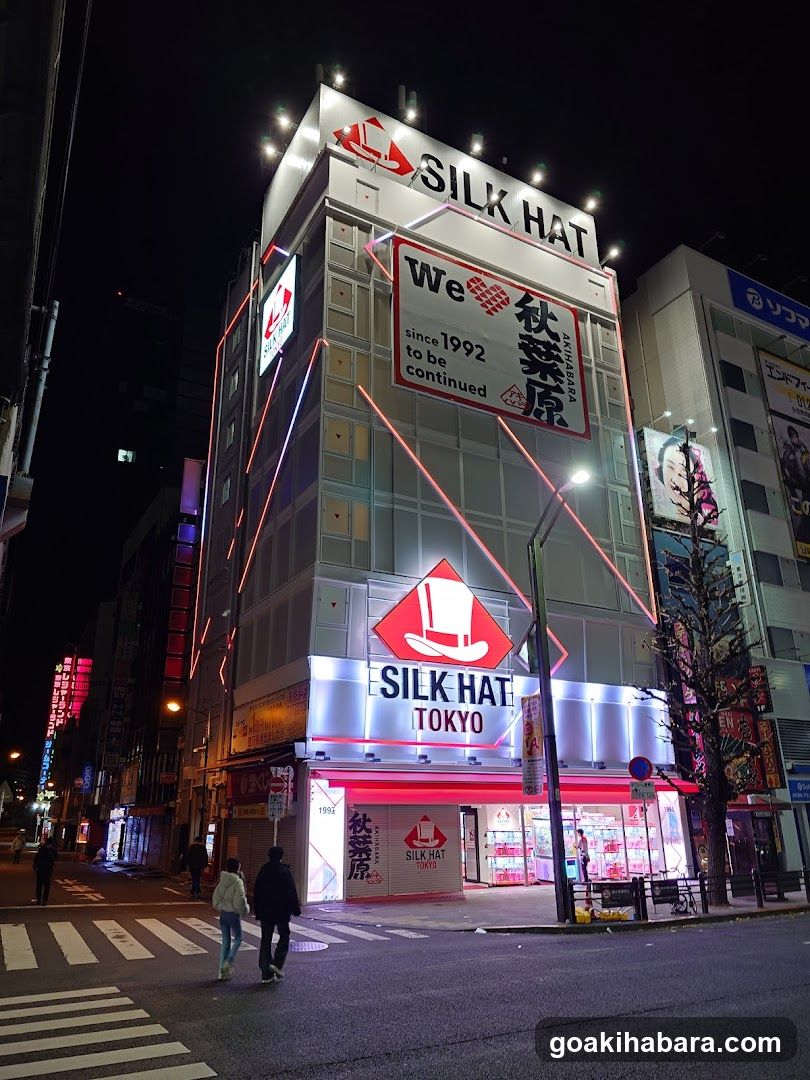 Silk Hat Building Exterior at Night