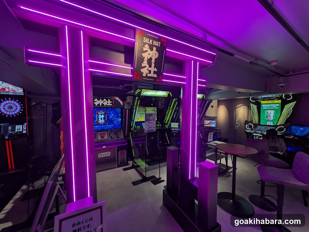 Arcade Interior with Neon Lighting