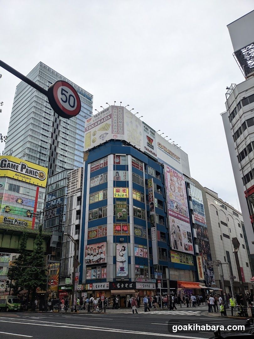 Urban Street Scene with Shops and Buildings