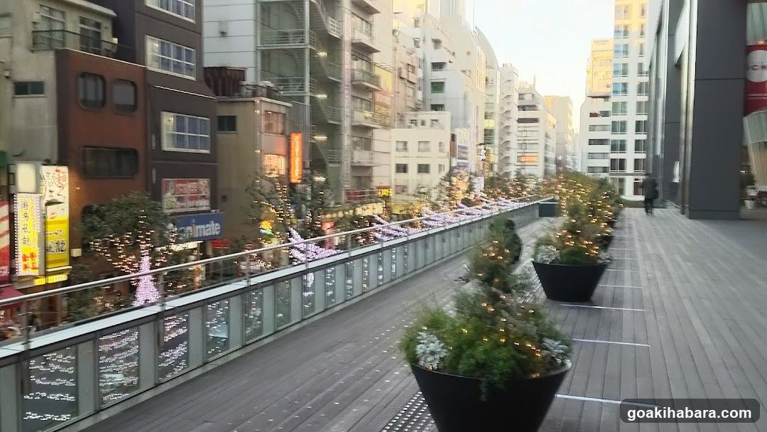 Urban Street Scene with Festive Decorations