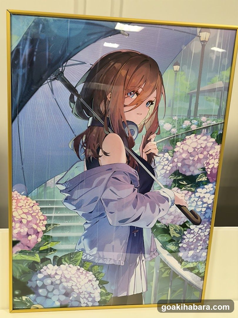 Anime-style illustration of a girl in the rain