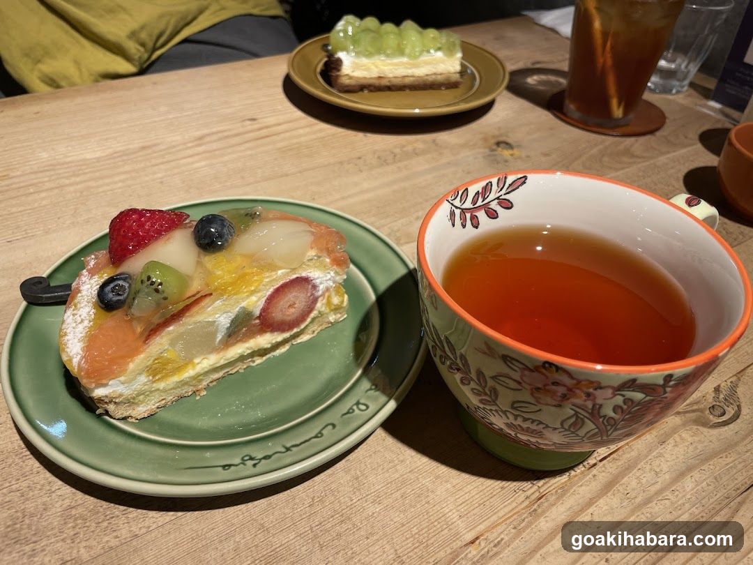 Fruit Tart and Tea at Cafe