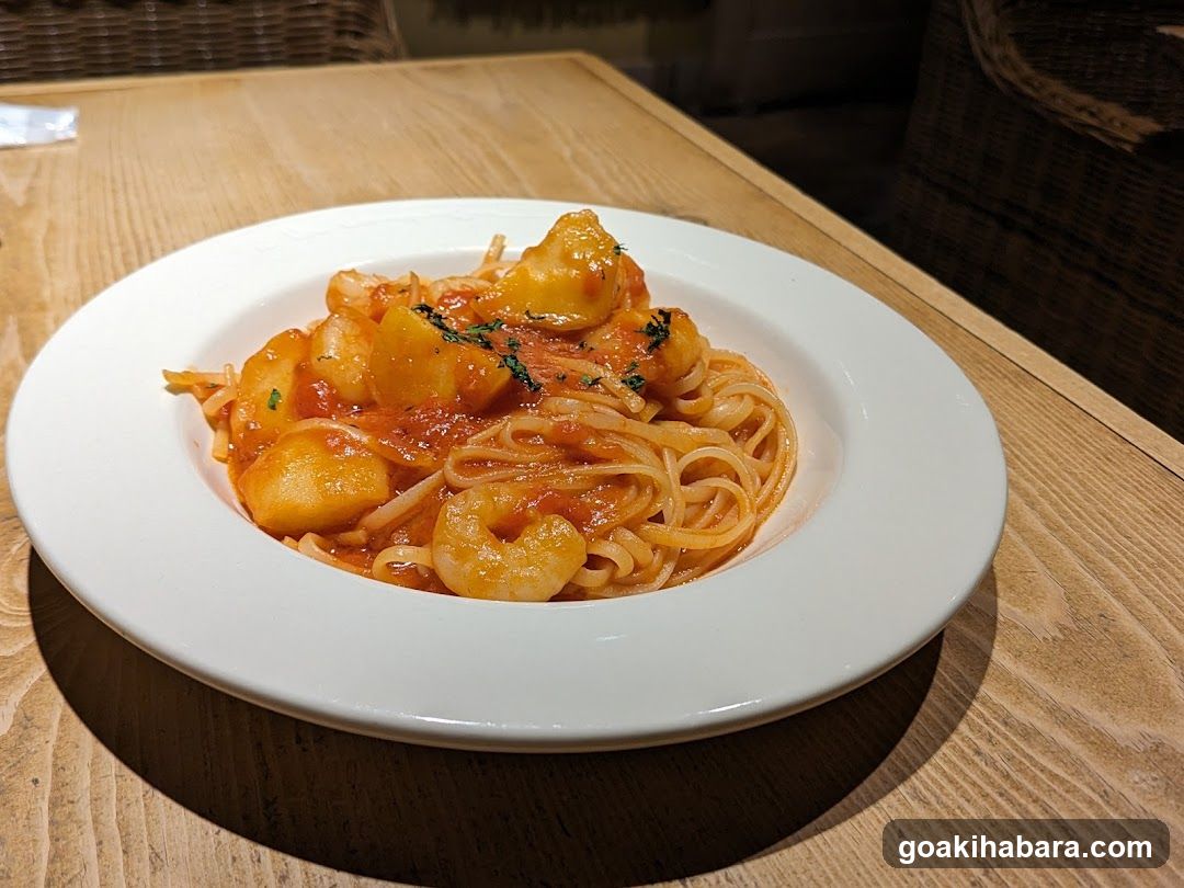 Spaghetti with Shrimp and Potatoes