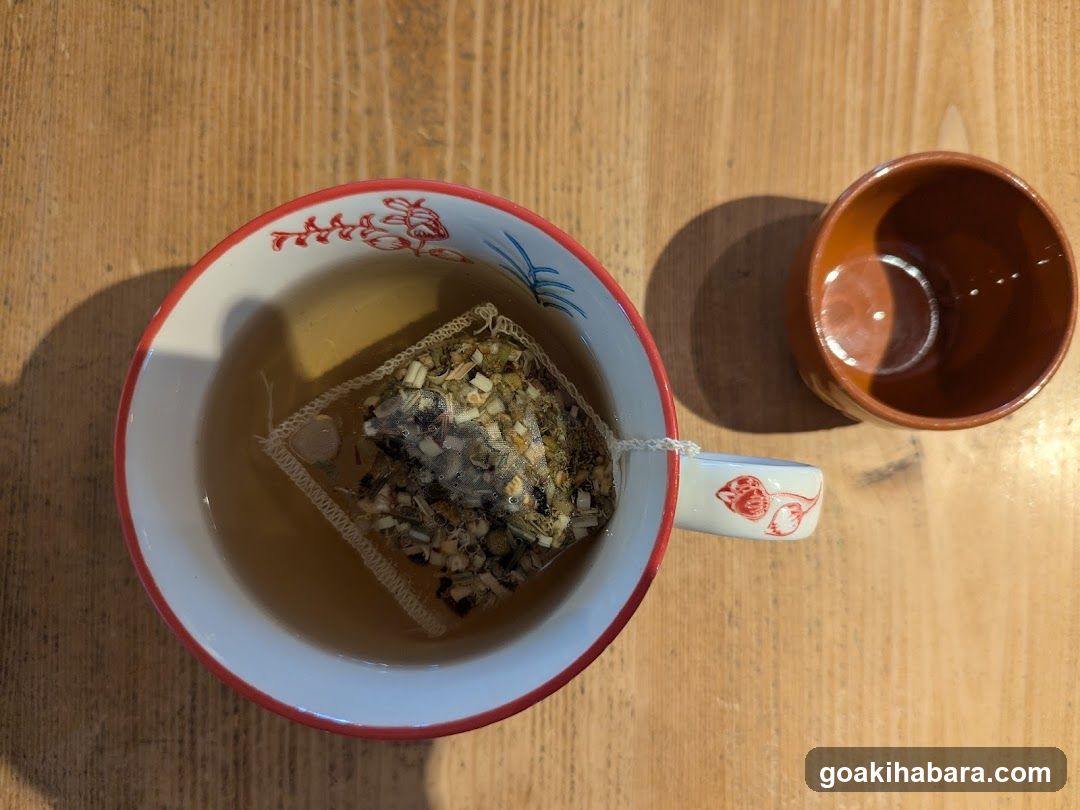 Tea in a cup with tea bag
