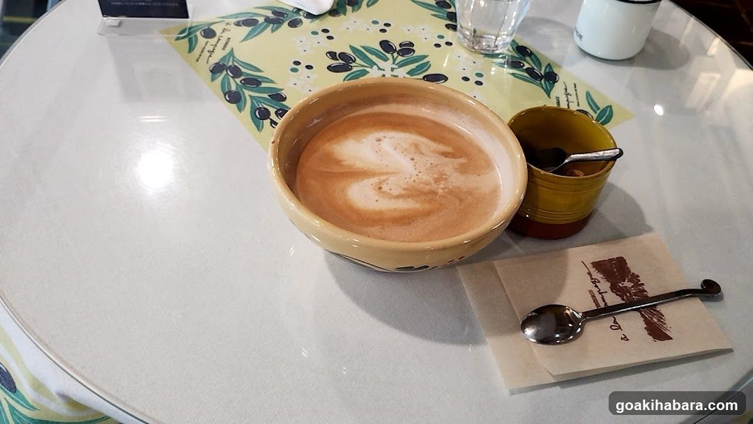 Latte and Condiments on Table
