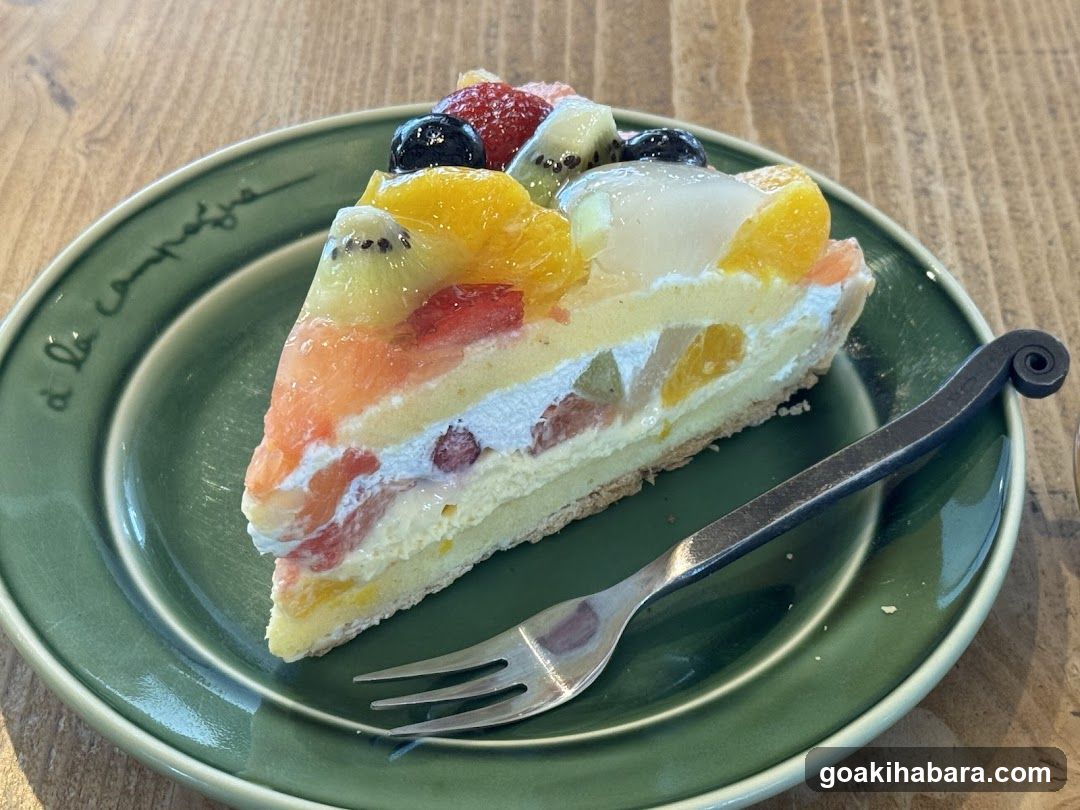 Fruit Pie Slice on Green Plate