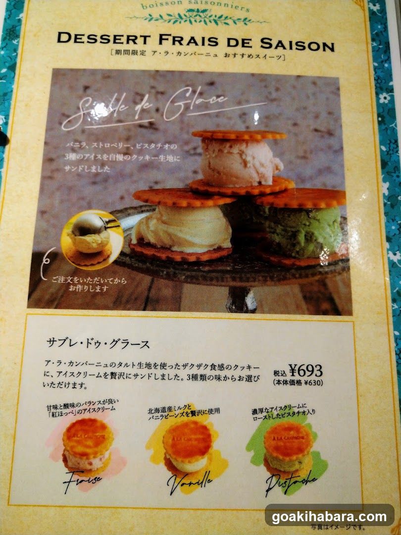 Dessert Menu Display