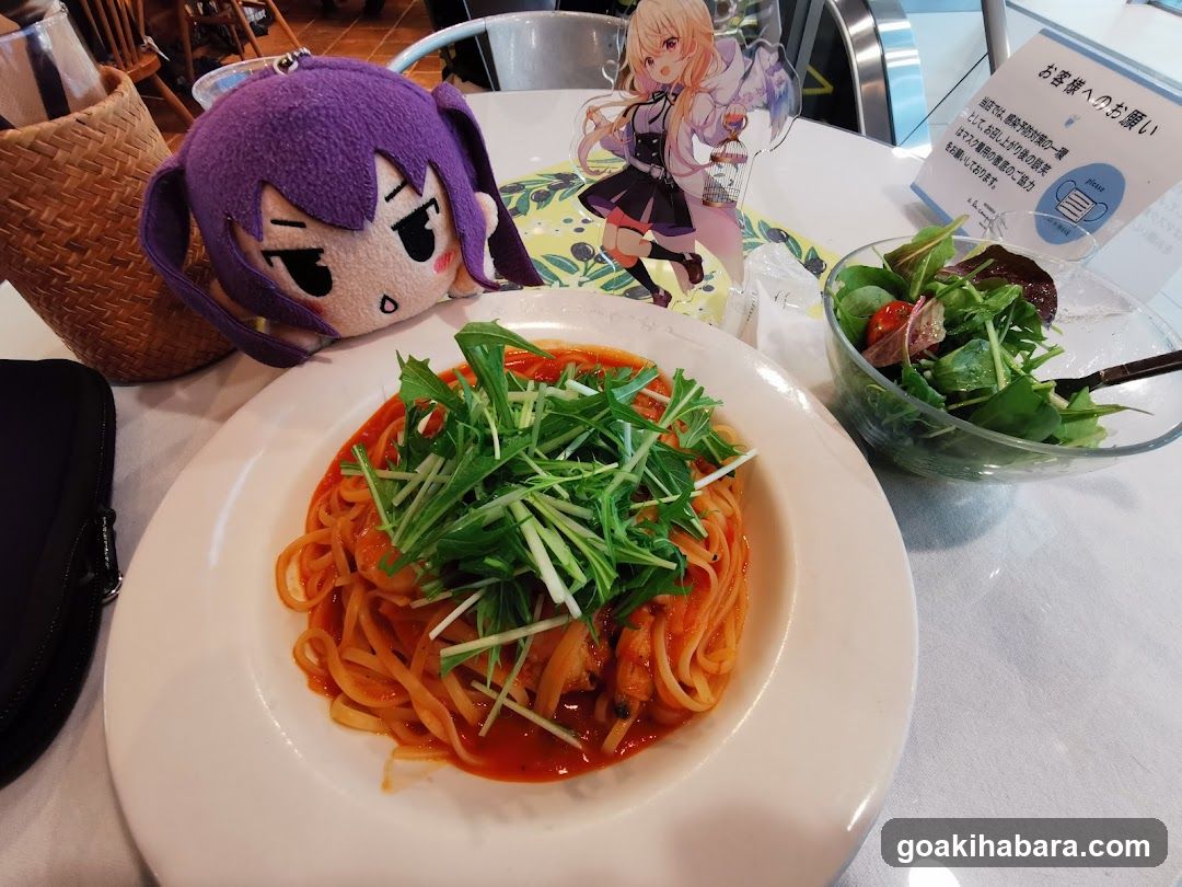 Anime-themed meal setting
