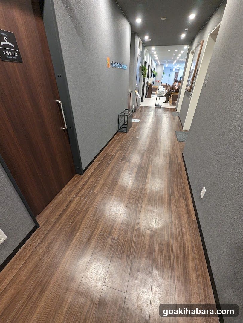 Interior Hallway with Wooden Flooring and Gray Walls