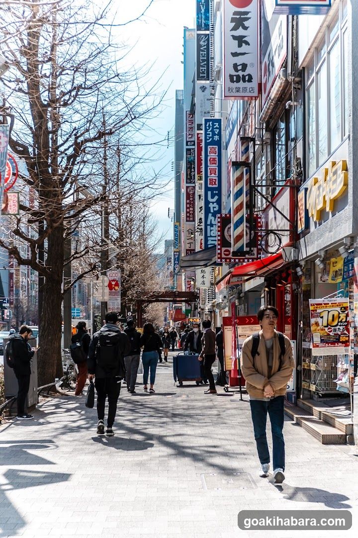 Street Scene with Pedestrians and Shops