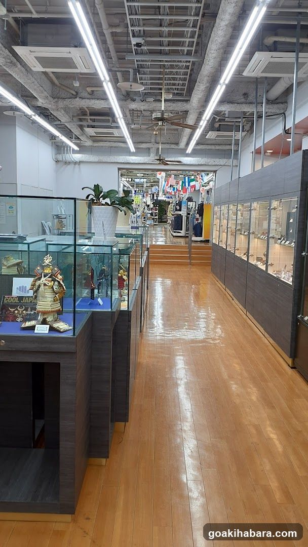 Interior of a shop with display cases