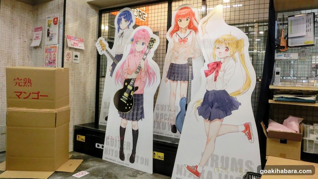 Anime Character Cutouts in Store Interior