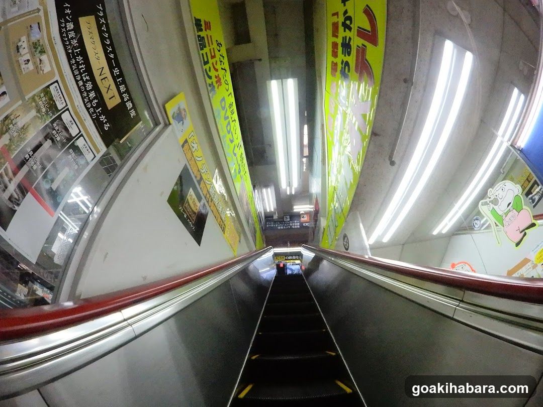 Elevator Interior with Posters and Ads