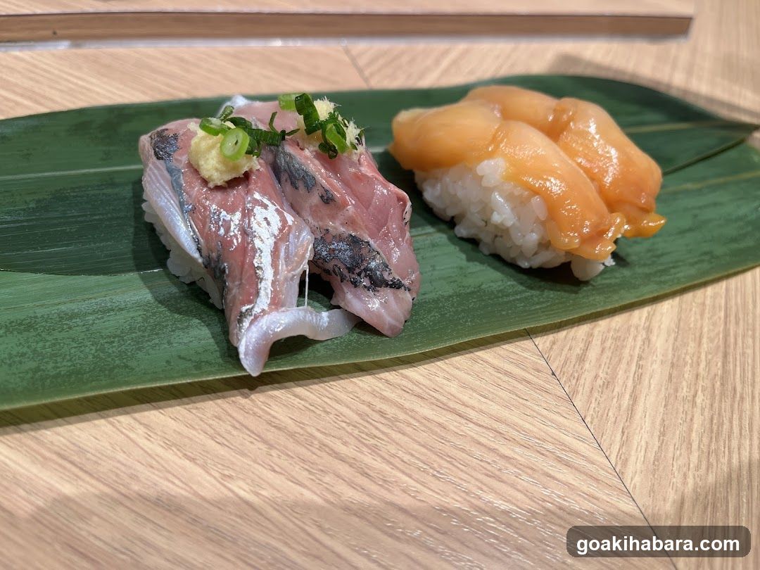 Sushi on a leaf
