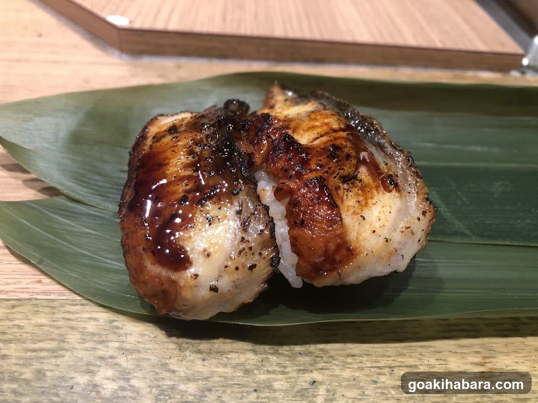 Grilled Fish Rice Ball on Leaf