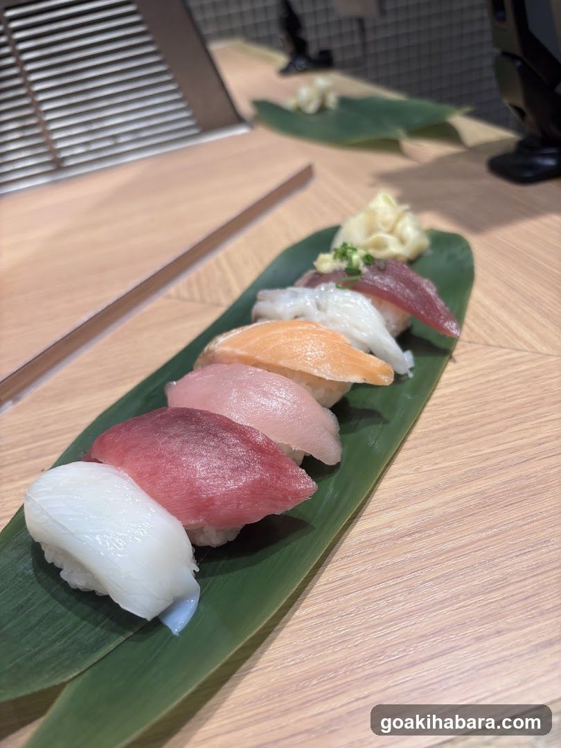 Sushi Platter on Bamboo Leaf