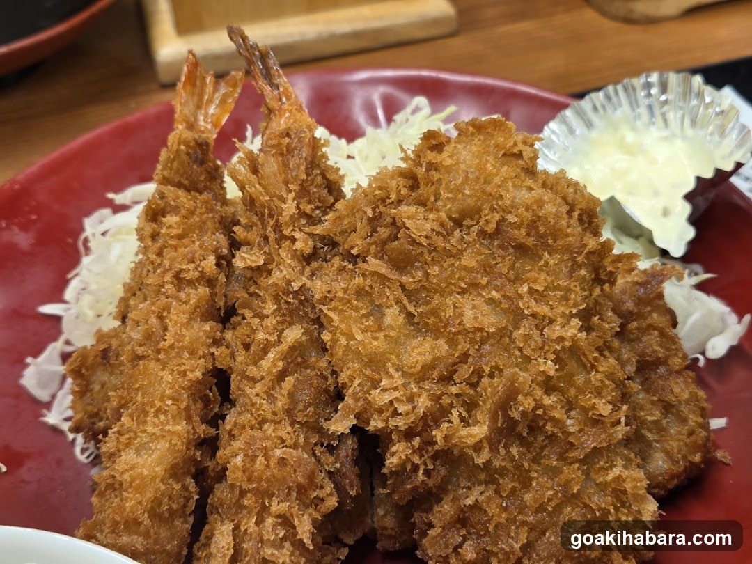 Fried Shrimp and Cutlet with Coleslaw