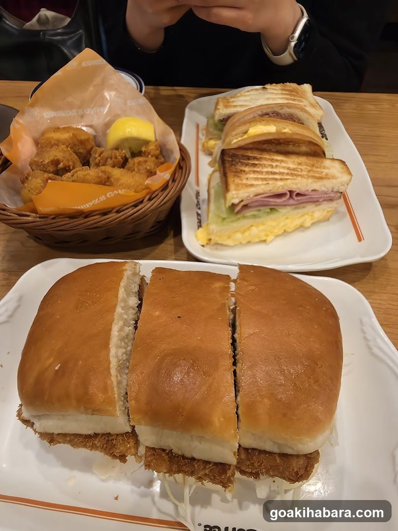 Food Spread with Sandwiches and Fried Chicken