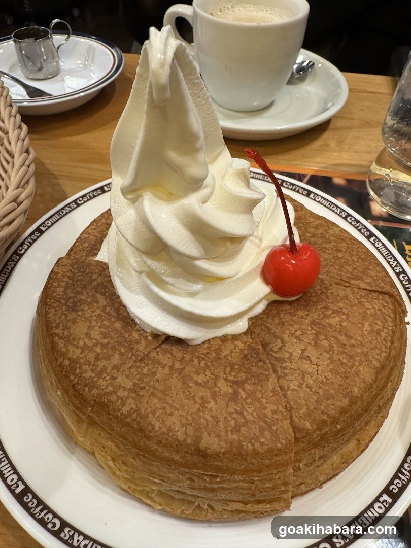 Korean Pancake with Whipped Cream and Cherry