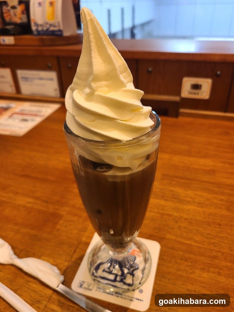 Soft-serve dessert in glass