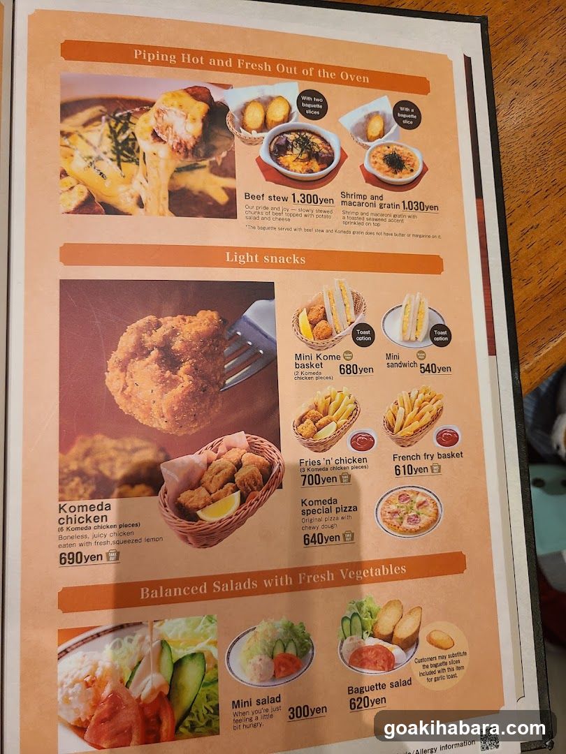 Restaurant Menu Page