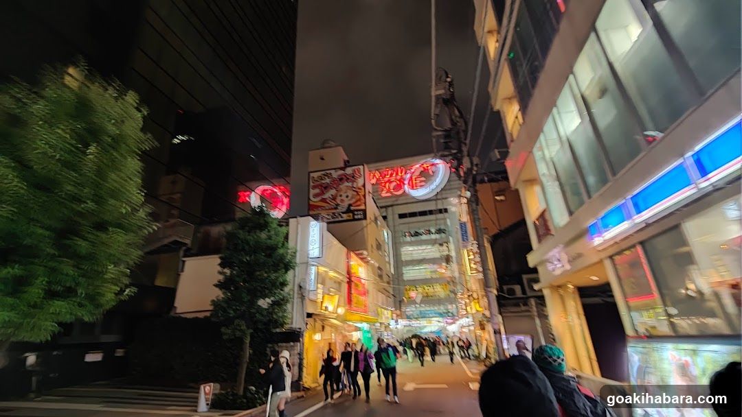 Night Street Scene with Neon Signs