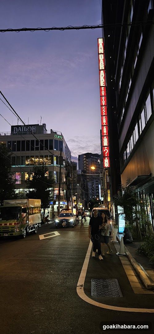 Evening street scene in Japan