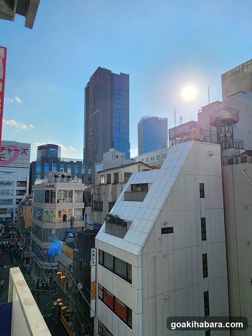 Urban Skyline View with Sun