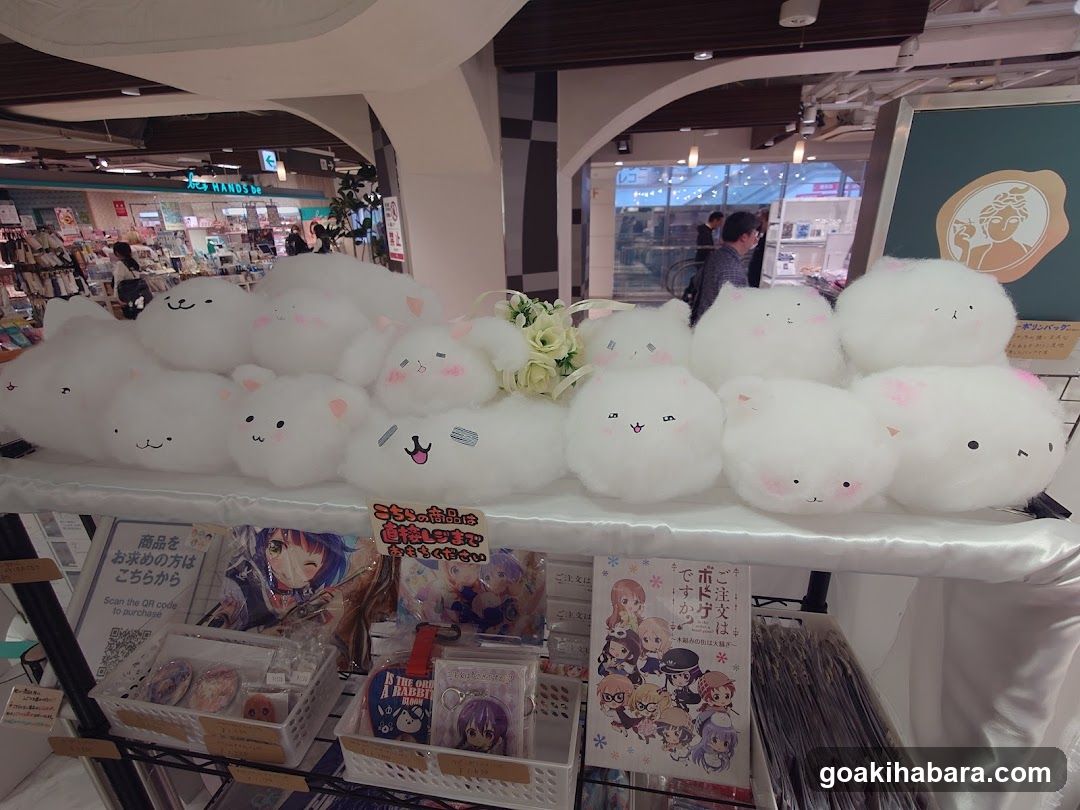 Cute plush toy display in a store