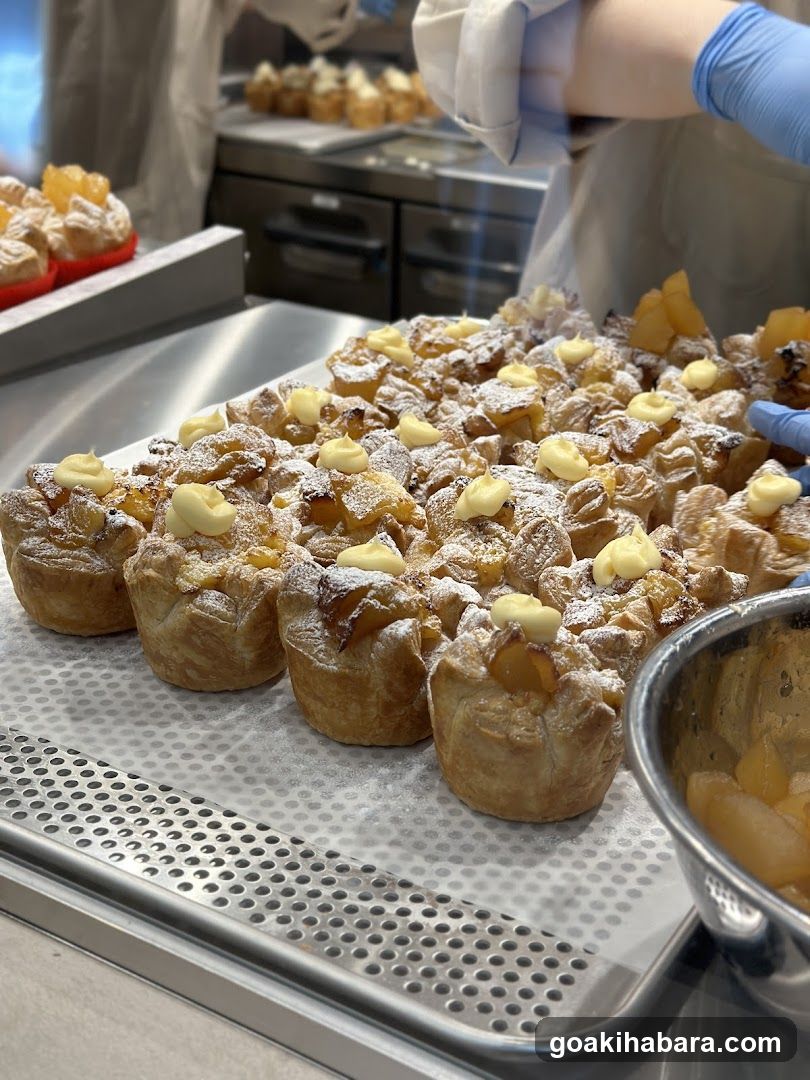 Baked Pastries with Cream and Fruit Topping