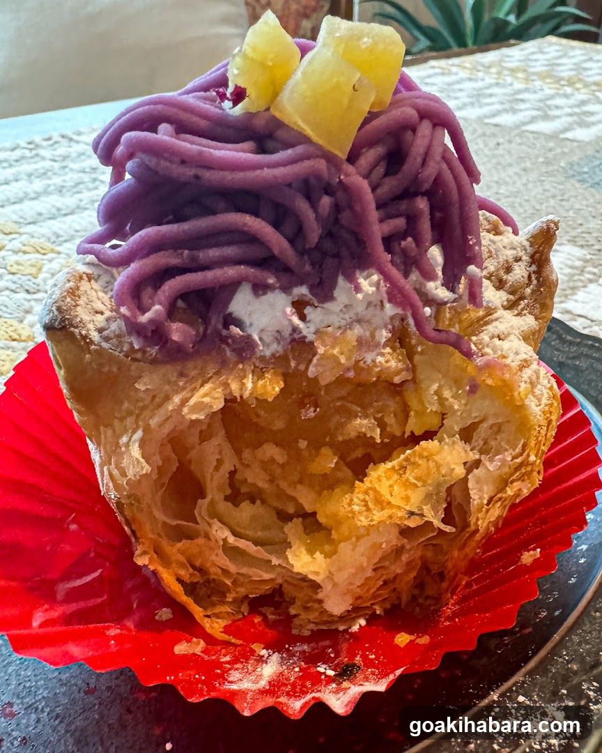 Purple Sweet Potato Pastry with Pineapple Topping