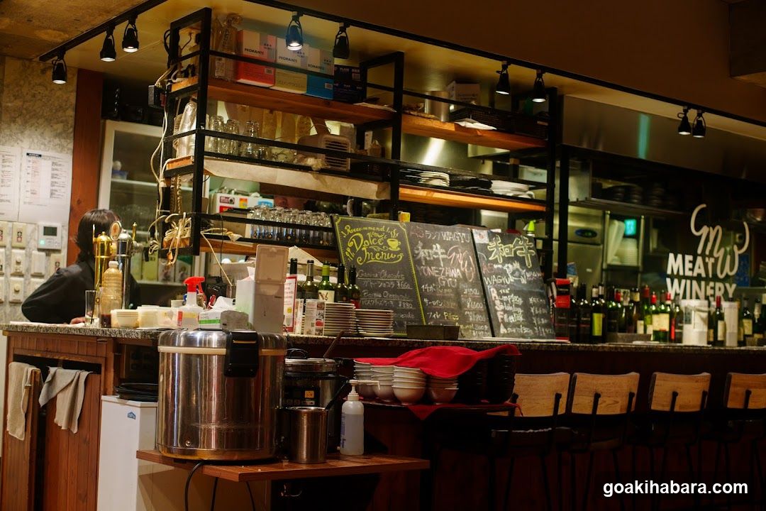 Bar Interior with Menu Boards and Staff