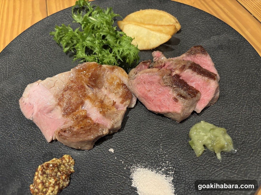 Sliced Meat with Condiments and Garnish